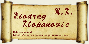 Miodrag Klopanović vizit kartica